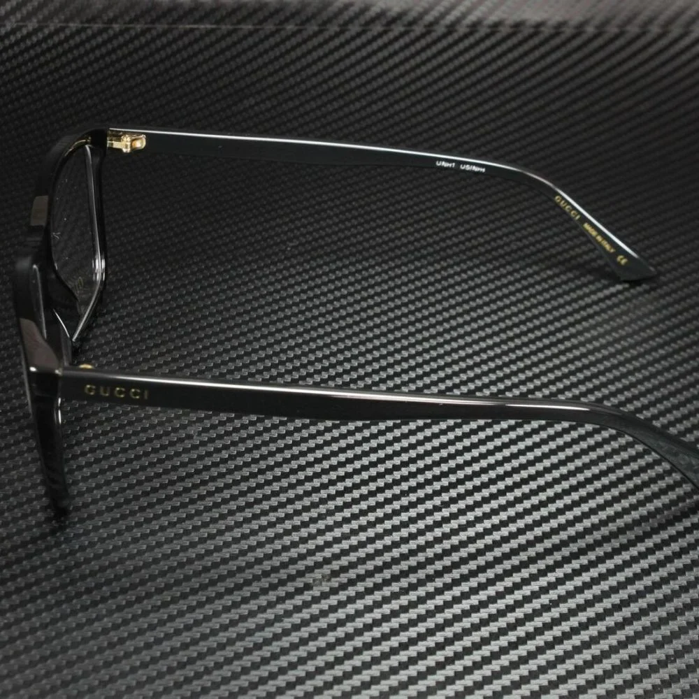 Gucci Men's Shiny Black 57mm Eyeglasses